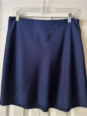 J.Crew Factory Mini Bias Slip Skirt Navy Sz M